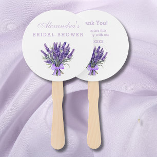 Abanico Floral Bow Lavender Bridal Shower Gracias