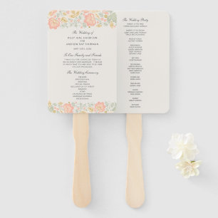 Abanico Floral Elegance Peach Rubor Sage Boda Ceremonia