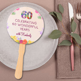 Abanico Floral fiesta de cumpleaños número 60 favorece a 6