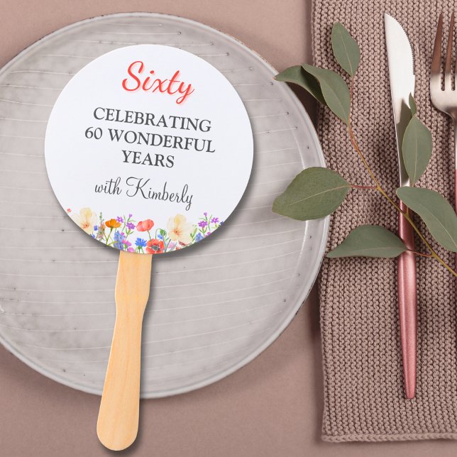 Abanico Floral fiesta de cumpleaños número 60 favorece a 6 (Subido por el creador)