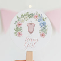 Floral Gender Reveal Fan - Team Girl