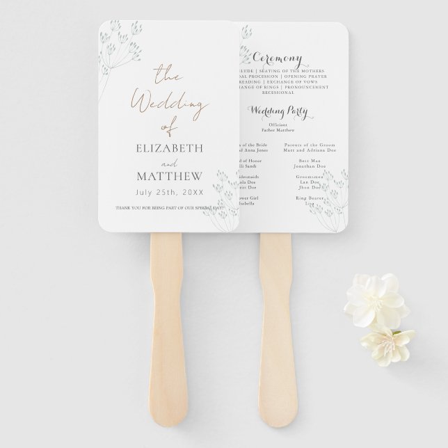 Abanico Floral Greenery Program (Anverso y reverso)