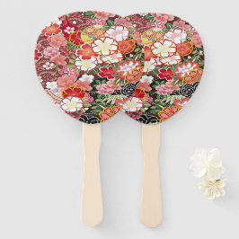 Abanico Floral japonesa de cerezo en rojo blanco