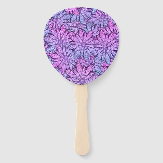 Abanico Floral morado único (Anverso)