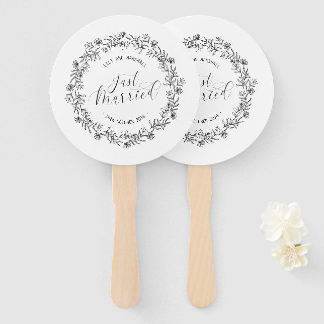 Abanico Floral personalizada casada | Hinchas manuales