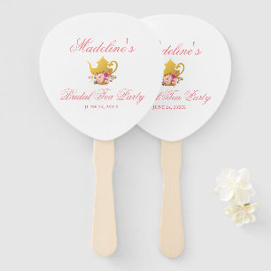 Abanico Floral rosa y dorado Fiesta de ducha de novias