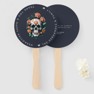 Abanico FLORAL SKULL Halloween Party Family Name Personali