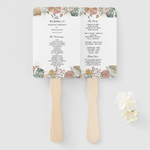 Abanico Flores acuáticas de oasis modernas y marco de hoja