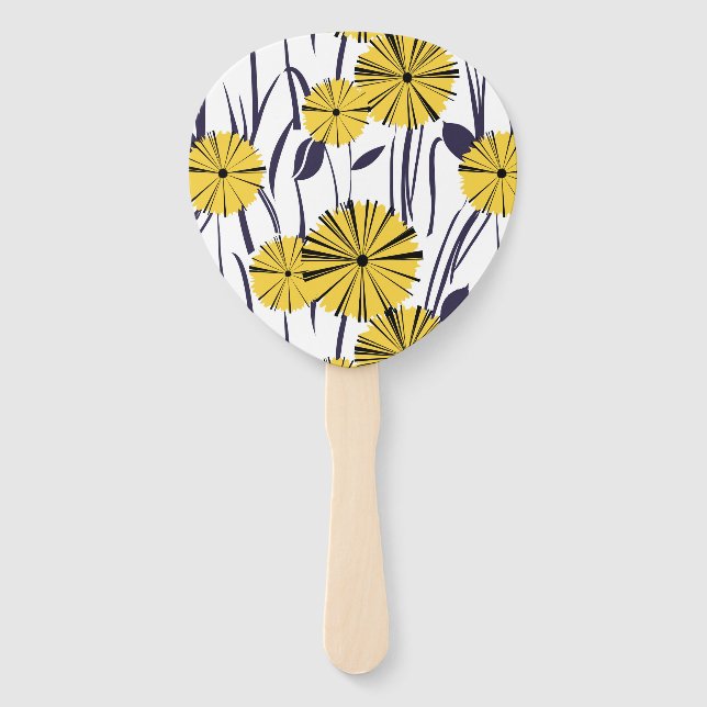 Abanico Flores amarillas (Reverso)
