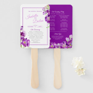 Abanico Flores bursátiles programa de bodas color púrpura