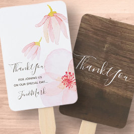 Abanico Flores de acuarela monogramas. Fiesta de la boda d