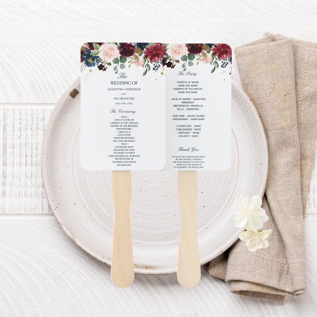 Abanico Flores de belleza azules y rojas de la Marina de B (Subido por el creador)