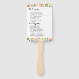 Abanico Flores de borde pastel-melocotón