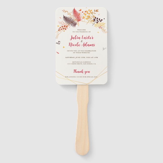 Abanico Flores de bosque silvestre Fern Mushrooms Foliage  (Anverso)