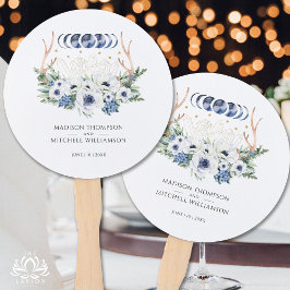 Abanico Flores de cristales lunares Boho Boda metafísico