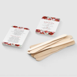 Abanico Flores de jardín oscuro y rojo