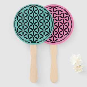 Abanico FLORES DE LA VIDA - Símbolo sagrado de geometría c