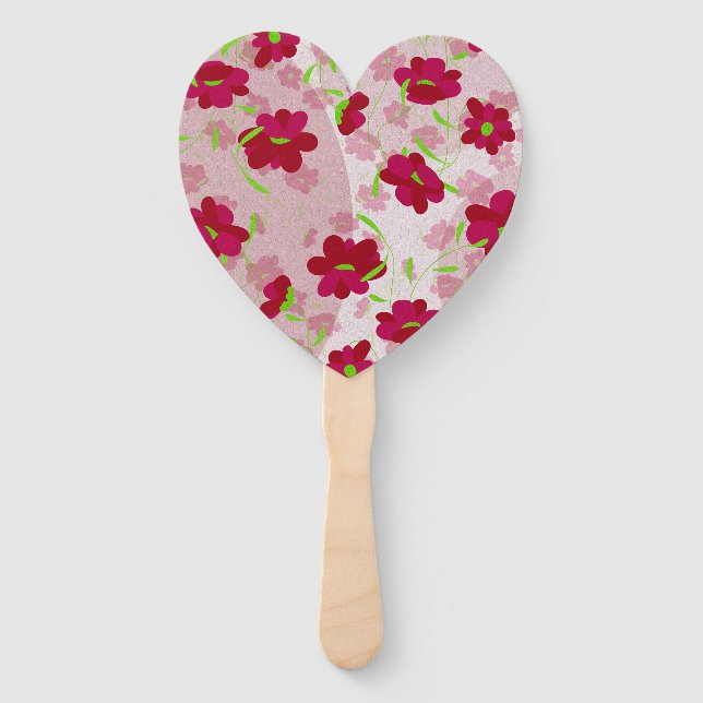 Abanico Flores rosadas y rojas - Floral (Anverso)