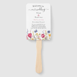 Abanico Flores salvajes de Boho en el jardín colorido