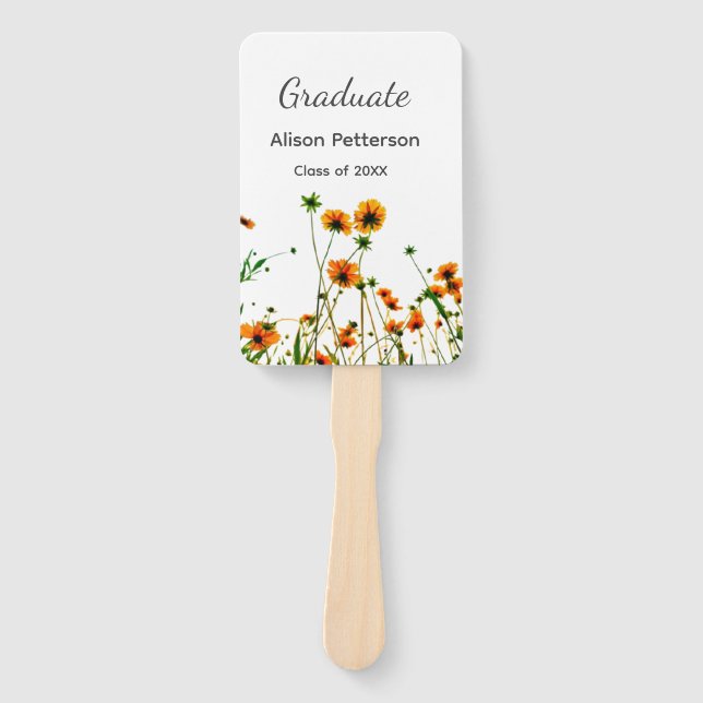 Abanico flores silvestres amarillas modernas graduadas rús (Anverso)