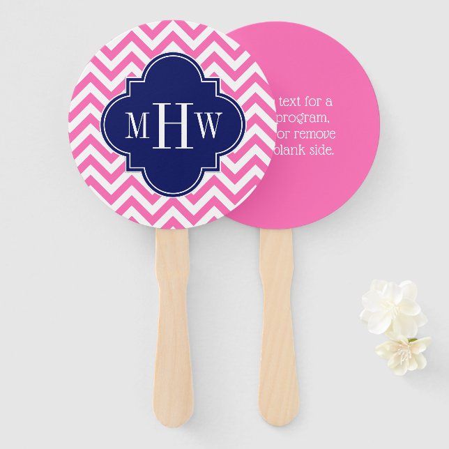 Abanico Fondo de bricolaje de Chevron ZigZag azul 5c Monog (Anverso y reverso)