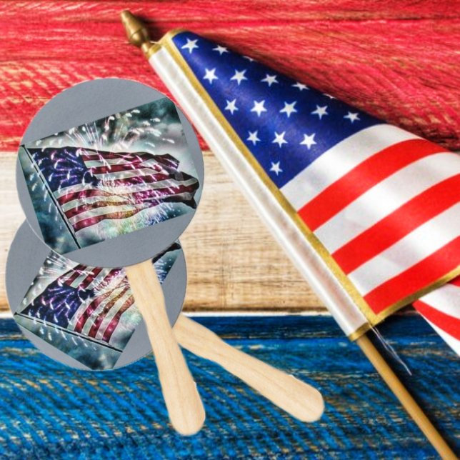 Abanico Fondo de fuegos artificiales (Wave these fans, as if you are waving the Flag, with these Fireworks Backdrop Hand Fans!)