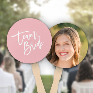 Abanico Fondo editable blanco escritura pincel Team Bride