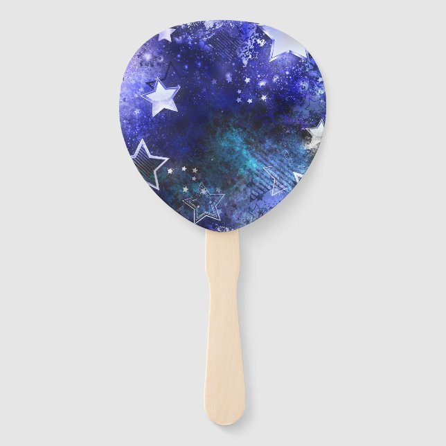 Abanico Fondo espacial con estrellas (Anverso)