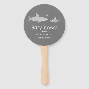 Abanico Fondo gris sólido tiburón suave Baby Shower