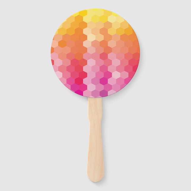 Abanico Formas para hexágonos geométricos Amarillo rosa (Anverso)