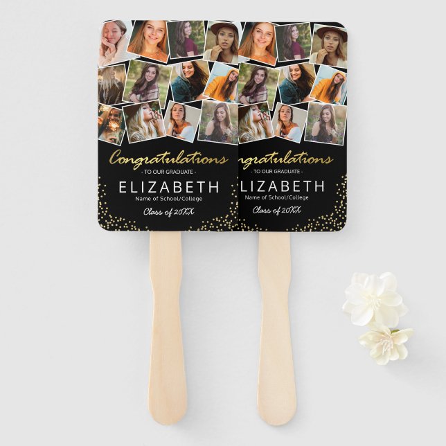 Abanico Foto de graduación de Black Gold 2025 (Anverso y reverso)