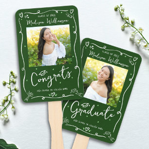 Abanico Foto de graduación estilo garabato dibujado a mano