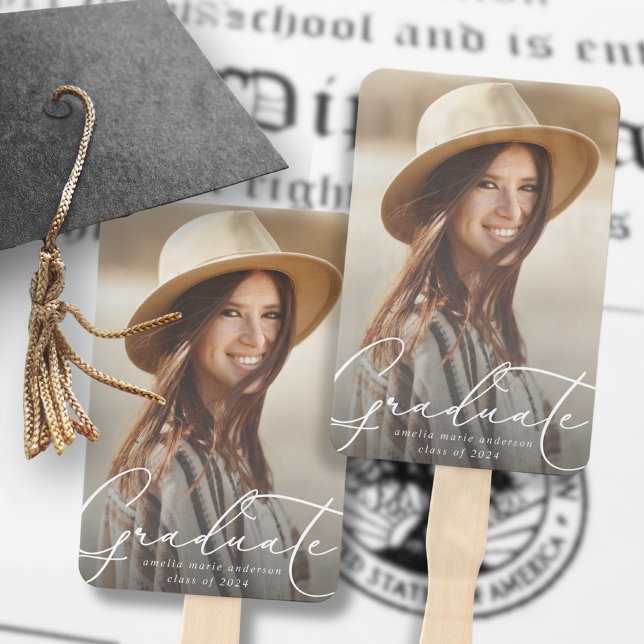 Abanico Foto de graduado moderna guión simple (Subido por el creador)