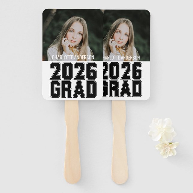 Abanico Foto de graduado senior 2026 (Anverso y reverso)
