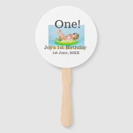 Abanico Foto de primer cumpleaños fecha de adición moderna