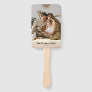 Abanico Foto familiar moderna y regalo de nombre personali