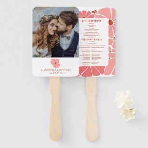 Abanico Foto Groovy boda moderno de margarita rosa