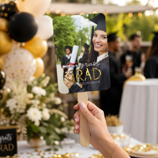 Abanico Foto personalizada de felicitaciones a graduado mo