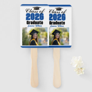 Abanico Foto personalizada de la promoción azul de 2026 pa
