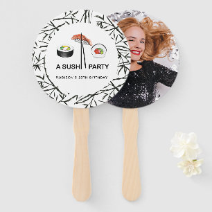 Abanico Foto personalizada moderna de Sushi Birthday Party