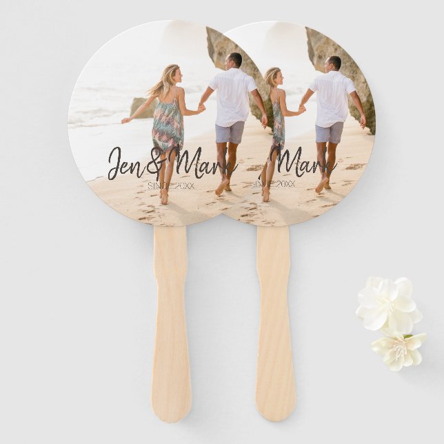 Abanico Foto robada. Tipografía de nombre y año. (Anverso y reverso)