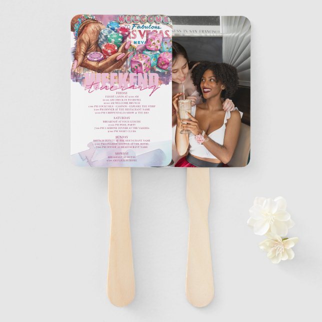 Abanico Fotografía de La Vegas Afro Bachelorette (Anverso y reverso)