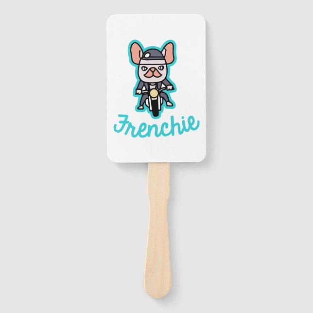Abanico Frenchie Biker Motocicleta Dueño de Perro Frenchie (Anverso)