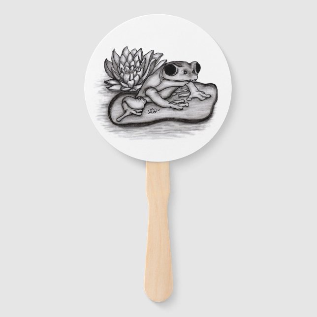 Abanico Froggy con Lotus Flower (Anverso)