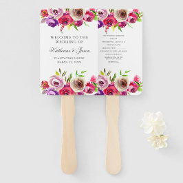 Abanico Fuchsia Floral Rosa Rosa Romántico Boda Jardín