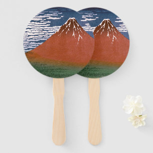 Abanico Fuji rojo, Volcán Aka Fujiyama Katsushika Hokusai