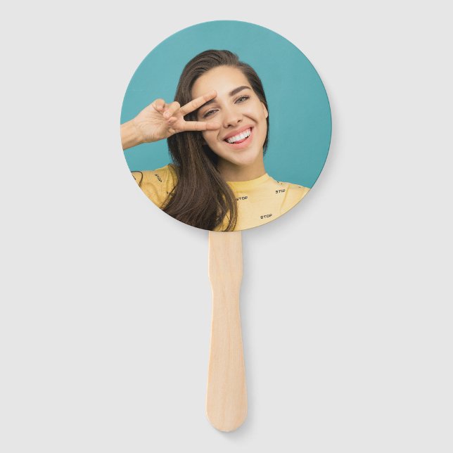 Abanico Fun Face personalizado en un stick Photo Prop (Anverso)