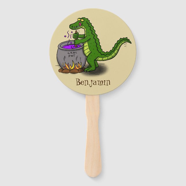 Abanico Fundido personalizado de cocina de caimanes verdes (Anverso)
