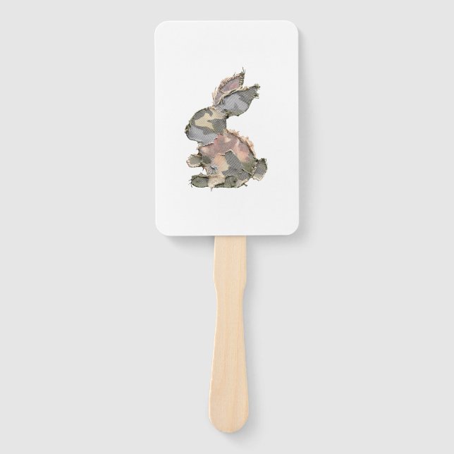 Abanico Funny Bunny Crochet Patchwork Camo Rabbit Happy Ea (Anverso)