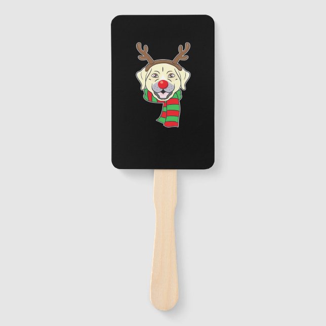 Abanico Funny Christmas Dog Xmas Reindeer Labrador Holiday (Anverso)